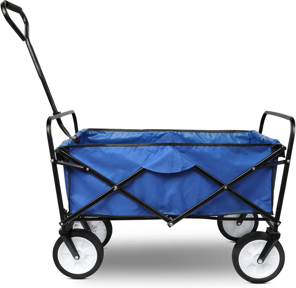Blue Collapsible Folding Wagon Cart with Wheels K42129