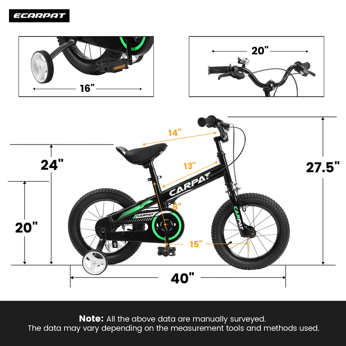 14 Inch Boys Bike with Training Wheels Y5814