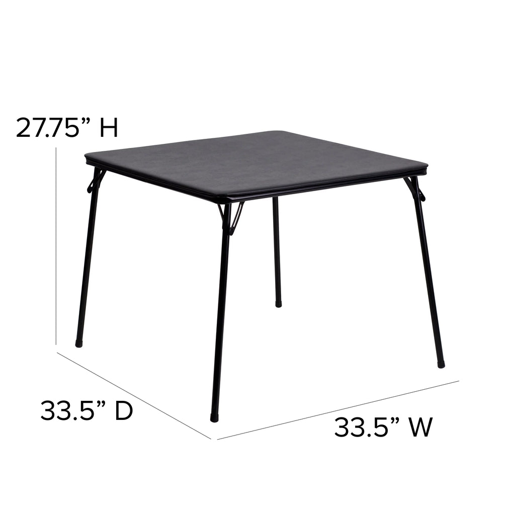 Black 5 Piece Folding Card Table and Chair Set Z34494