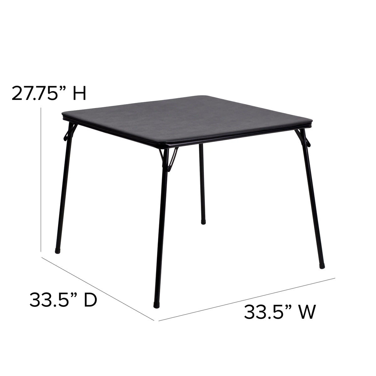 Black 5 Piece Folding Card Table and Chair Set Z34494