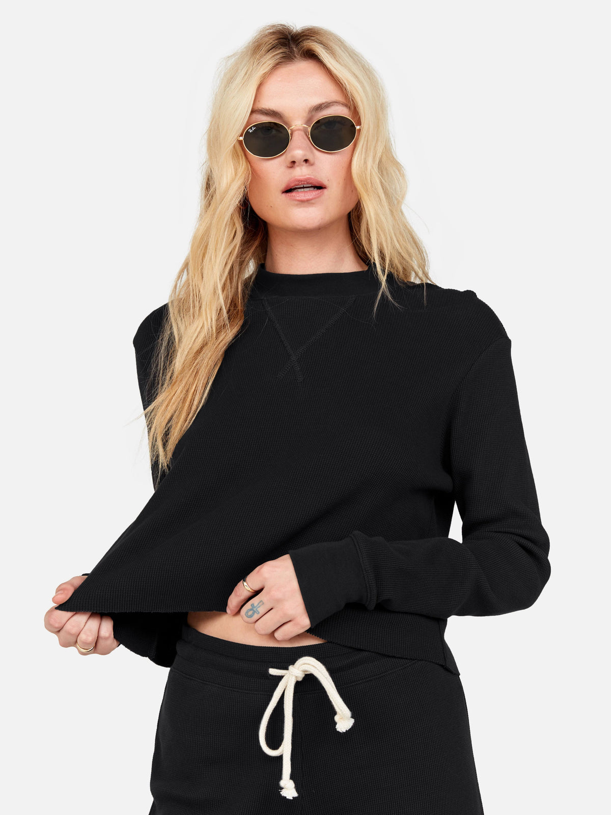 Organic Thermal Boxy Crop Jet Black I909406