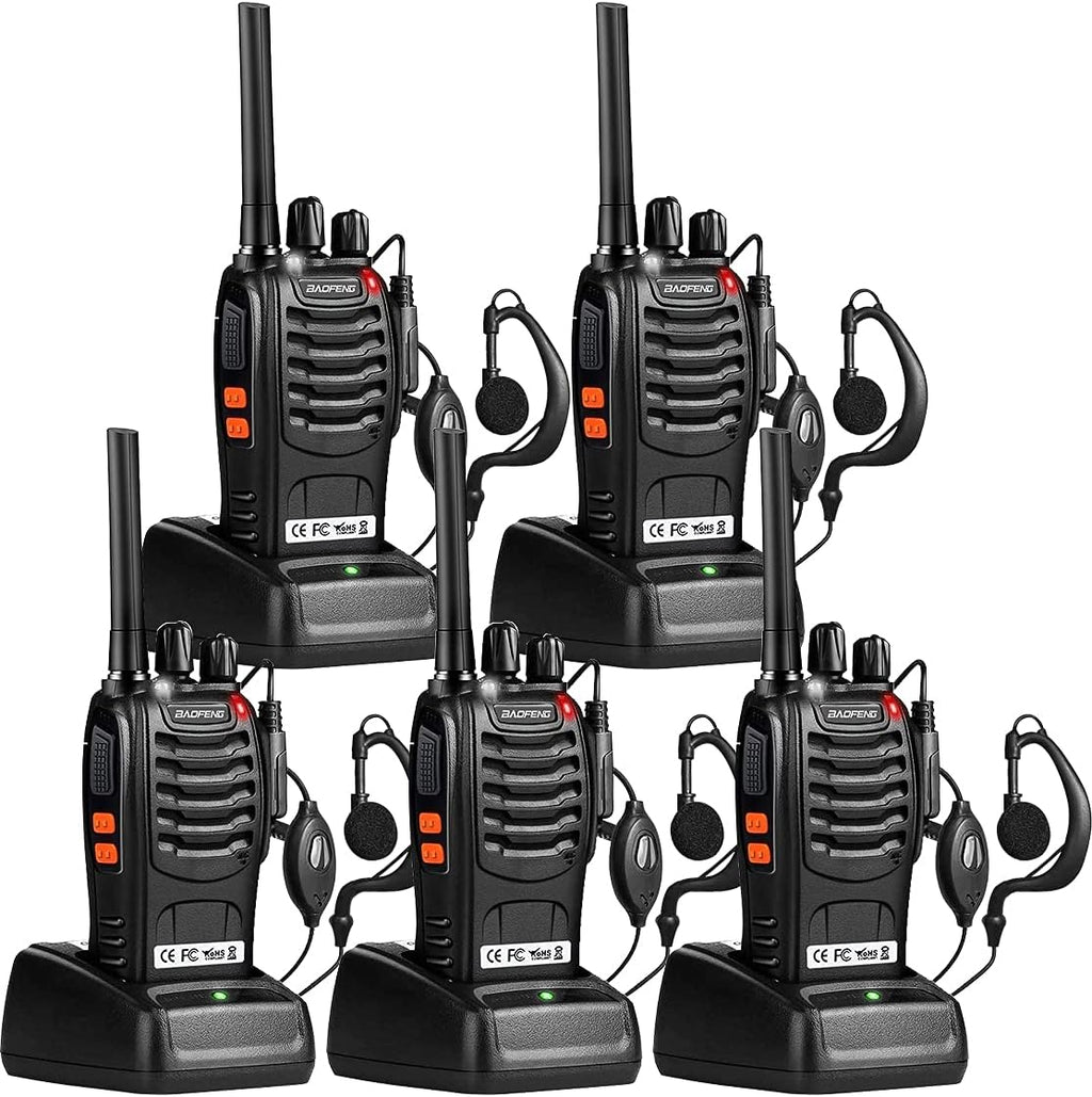 Rechargeable Long Range UHF Two-Way Radios Set 5 Pack V557