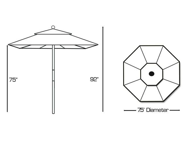 7.5 ft Octagon Cafe Bistro Umbrella I116294