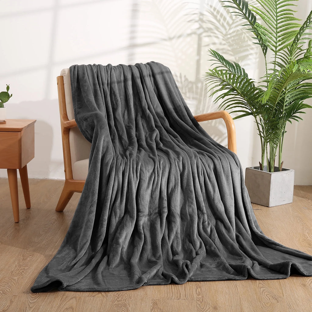Electric Heated Blanket 62" x 84" Twin Size Machine Washable Flannel Gray K3734