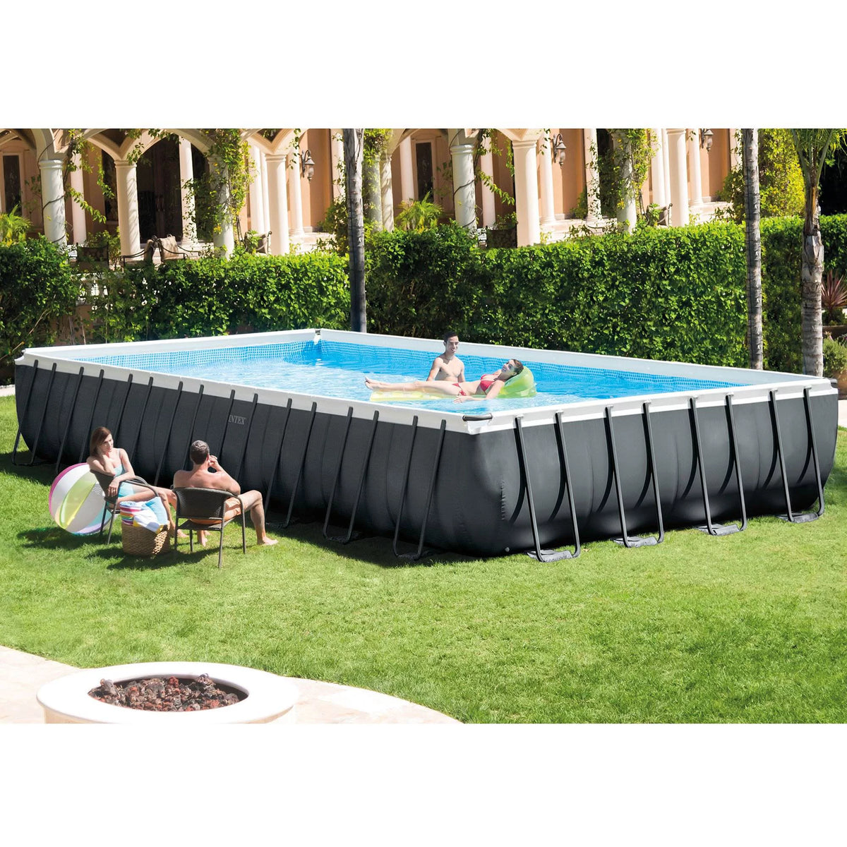 24' x 12' x 52 Rectangular Frame Swimming Pool with Pump G428