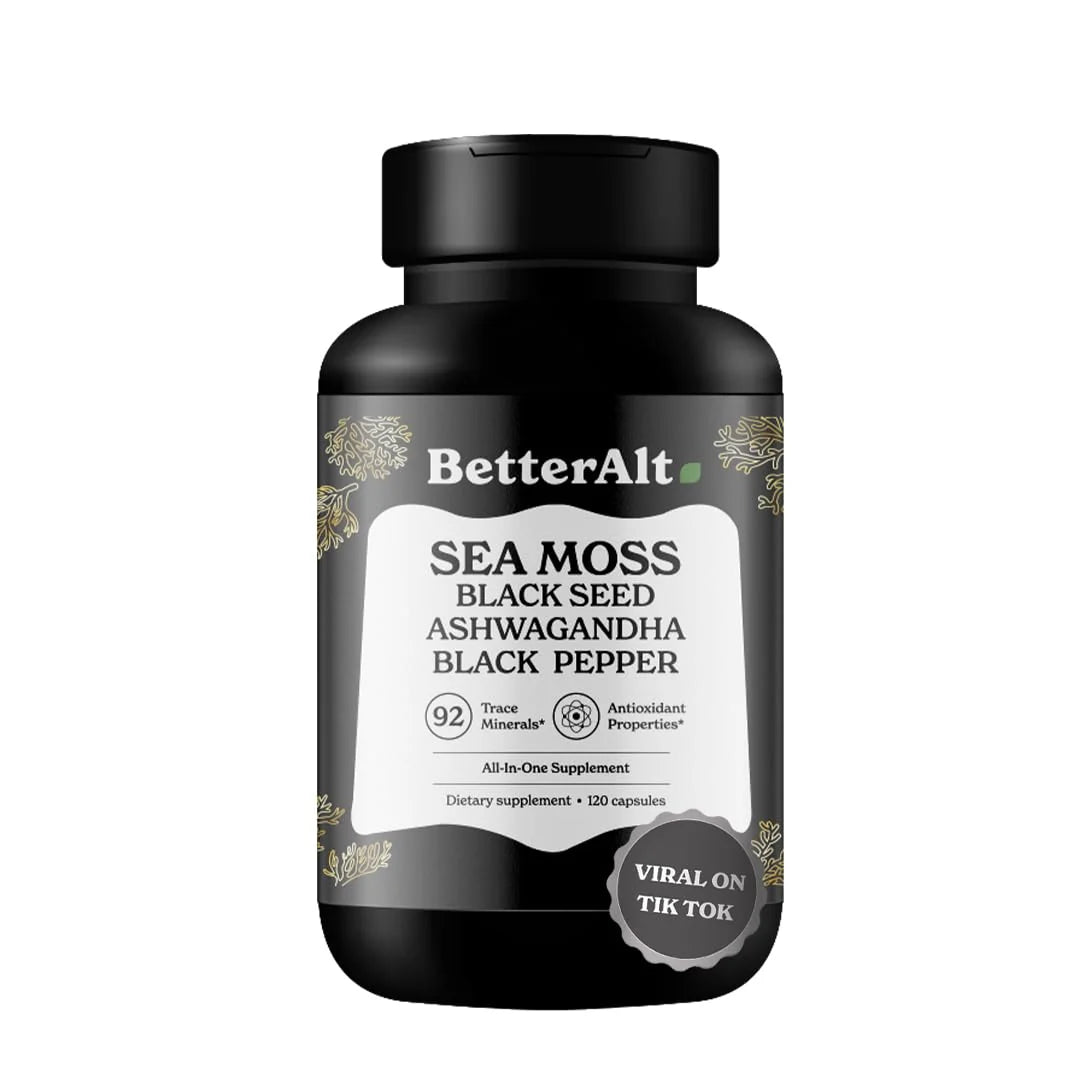 Sea Moss Capsules with Black Seed Oil, Ashwagandha & Black Pepper - 120 Capsules C3250
