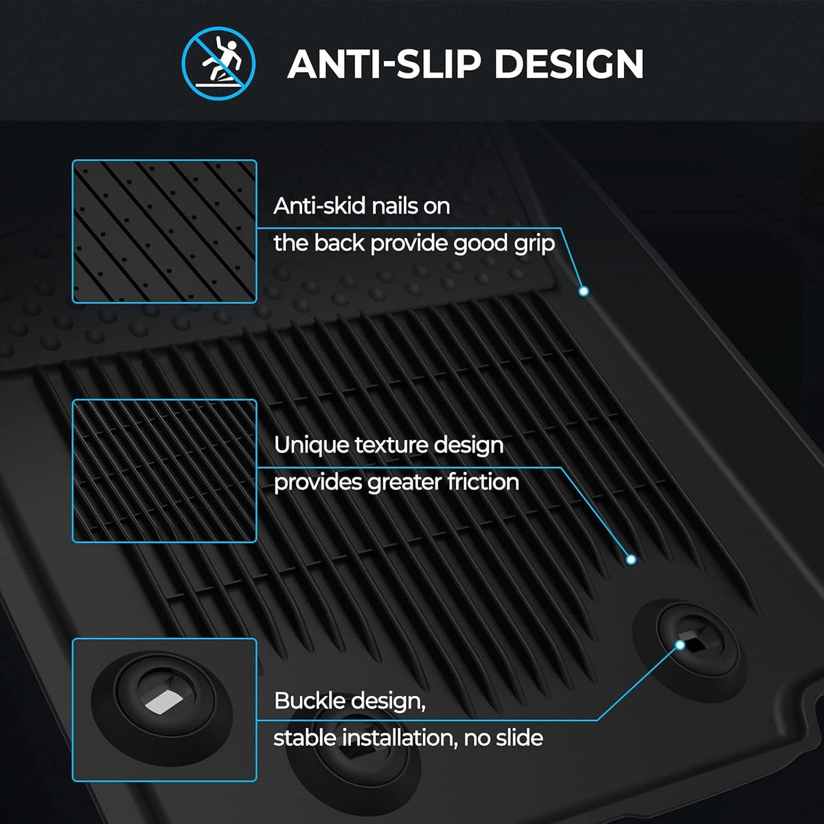 Black TPE Rubber Floor Mats G602356