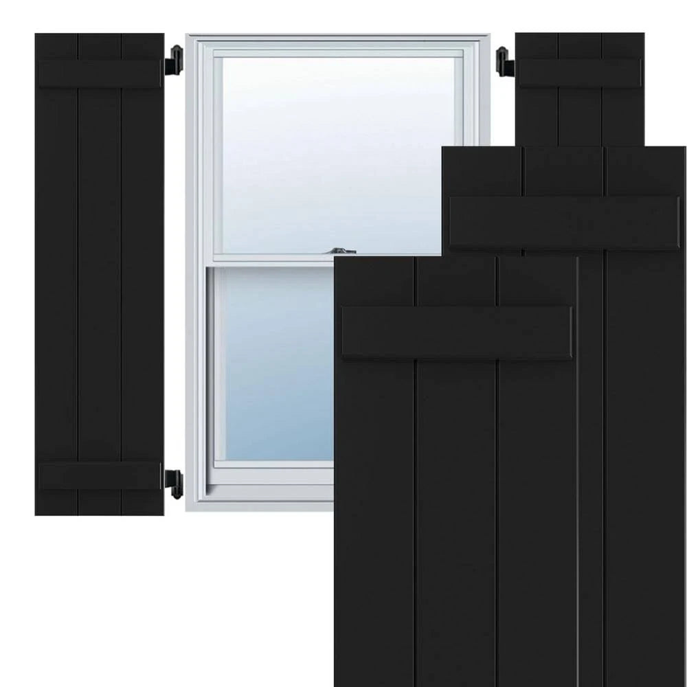 Black Composite Board-n-Batten Shutters, Per Pair O454