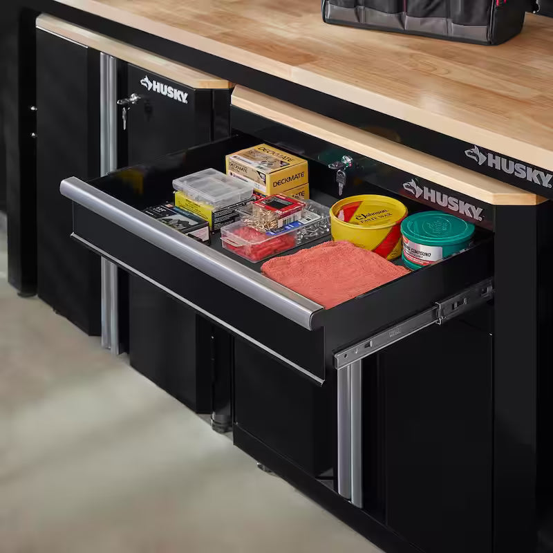 24-Gauge Steel 1-Drawer 2-Door Garage Base Cabinet in Black C791778