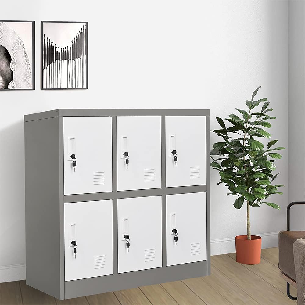 6 Doors Metal Locker Cabinet with Lock S638