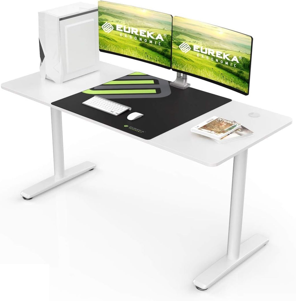 White Desk 47 with Mouse Pad Cable Management Z249