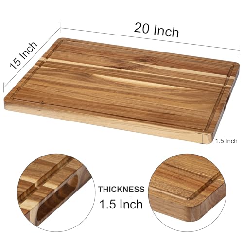 XL Acacia Wood Cutting Board with Juice Groove K909