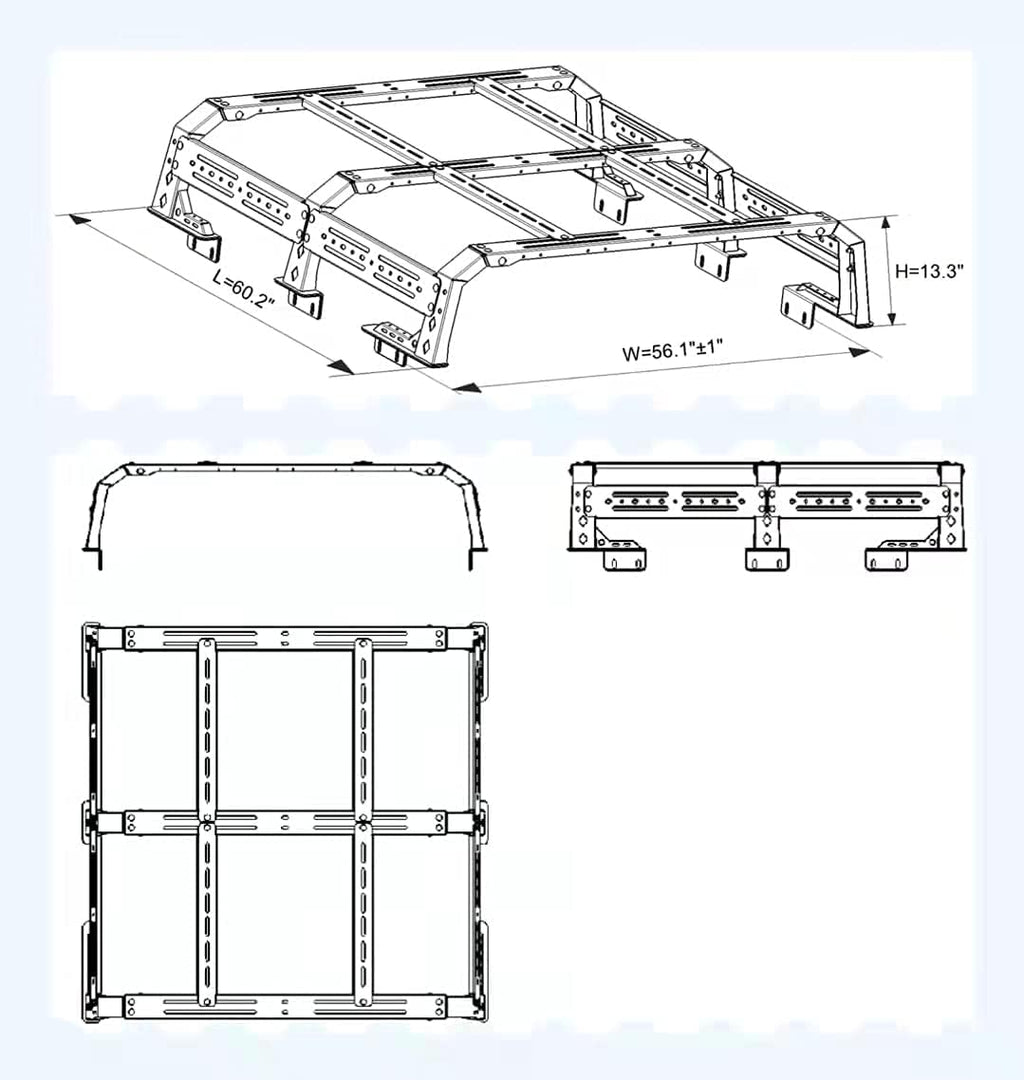 Steel Truck Bed Rack Cargo Carrier H146407