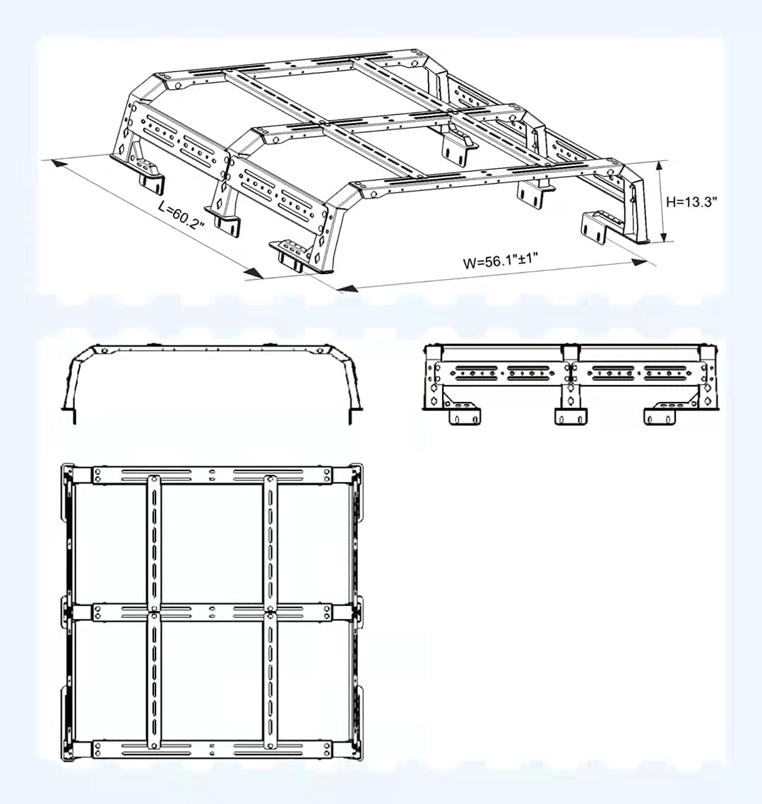 Steel Truck Bed Rack Cargo Carrier H146407