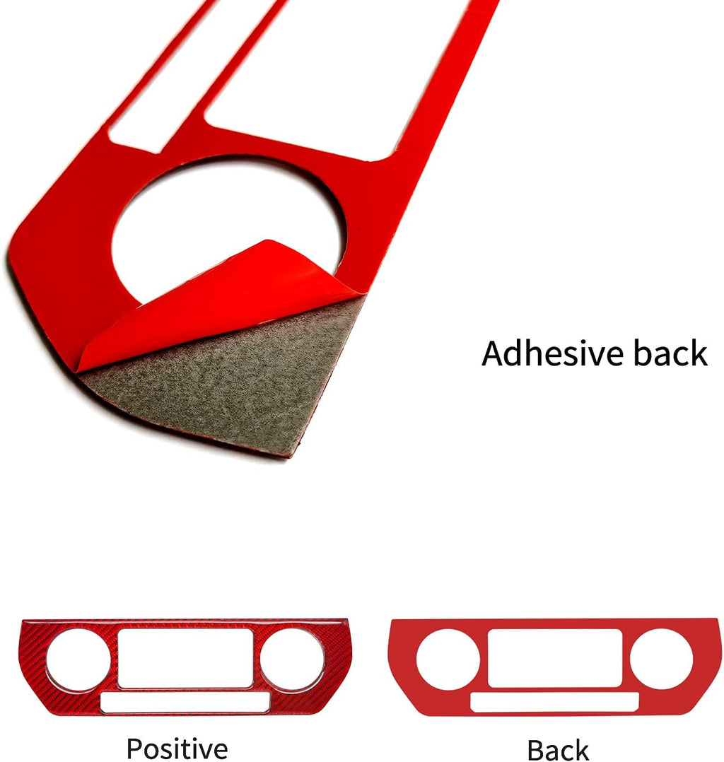 Carbon Fiber Air Conditioner Panel Sticker Red Pack of 2 B313