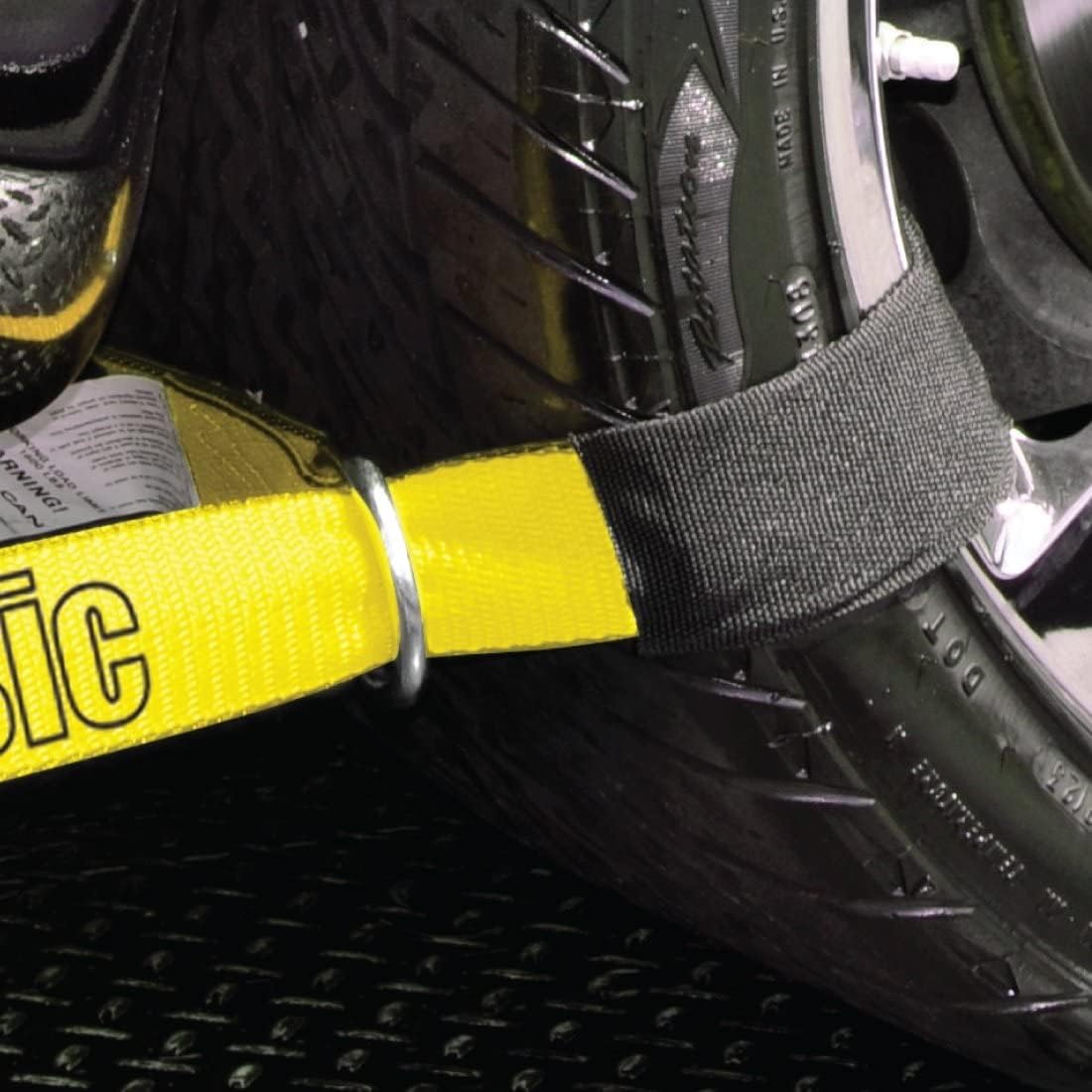 2 Inch x 12 Foot Yellow Loop Car Tie Down Straps S7603