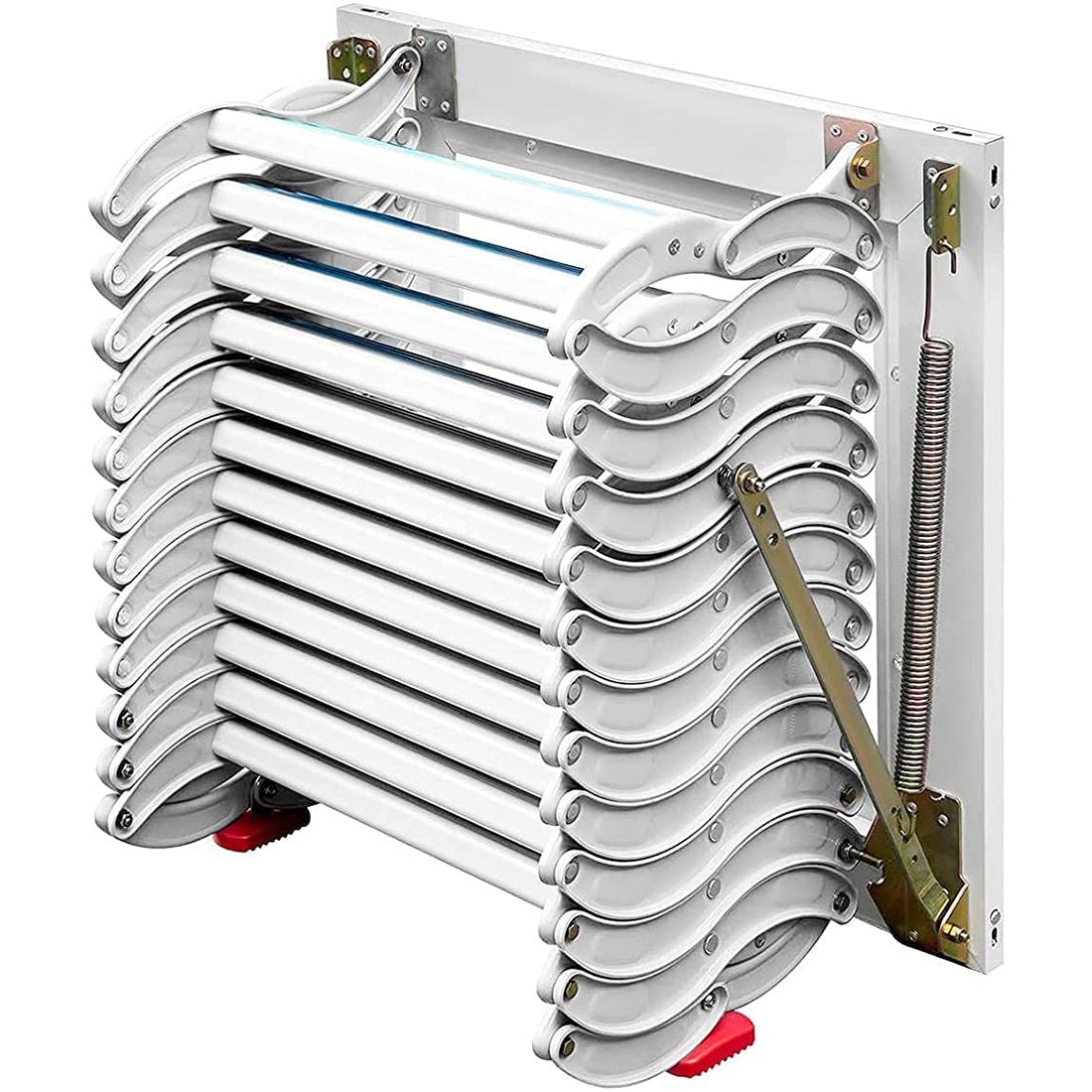 White Al-Mg Alloy Wall Mounted Loft Ladder Stairs J573
