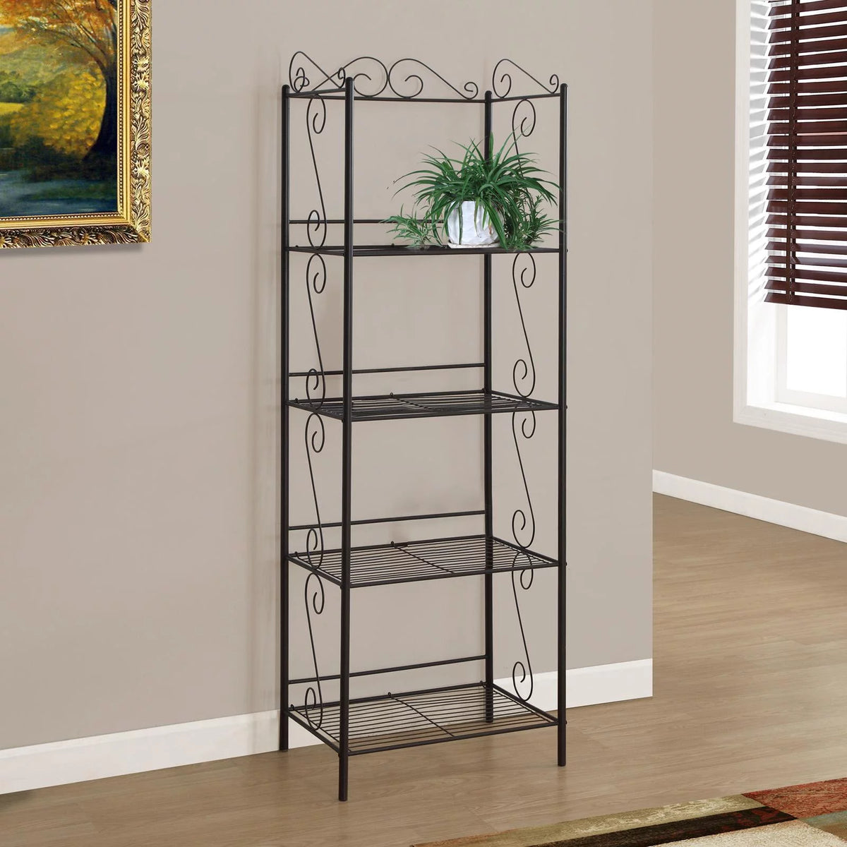 70"H Copper Metal Etagere Bookcase U21869