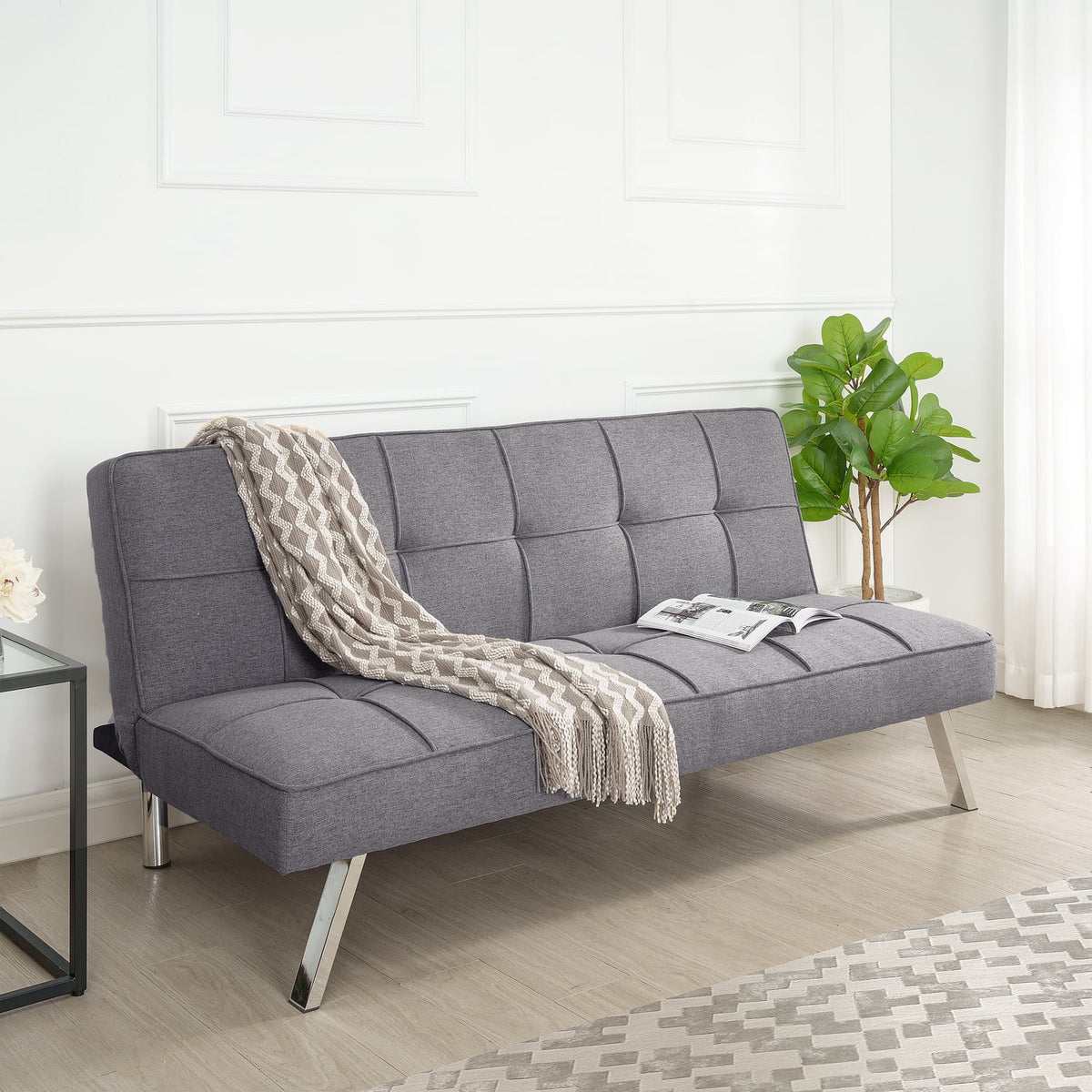 Gray Futon Sofa Bed H5938