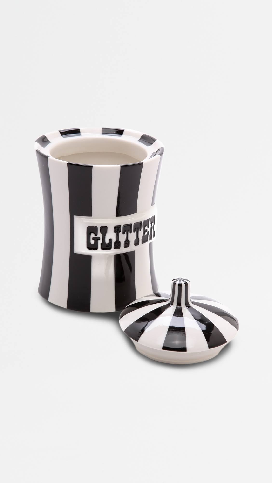 Black/White Glitter Canister O507