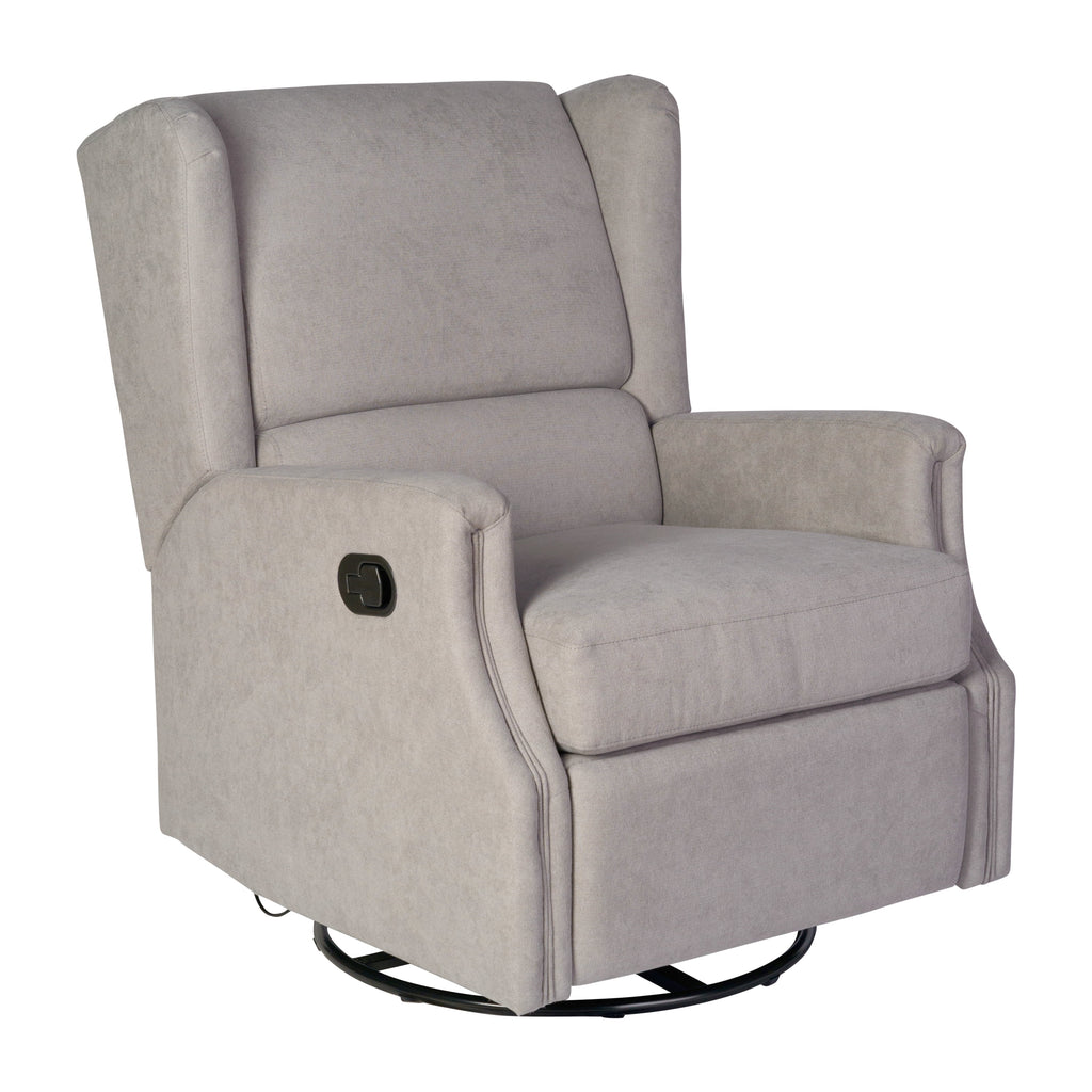 Light Gray Swivel Glider Rocker Recliner Chair O834491
