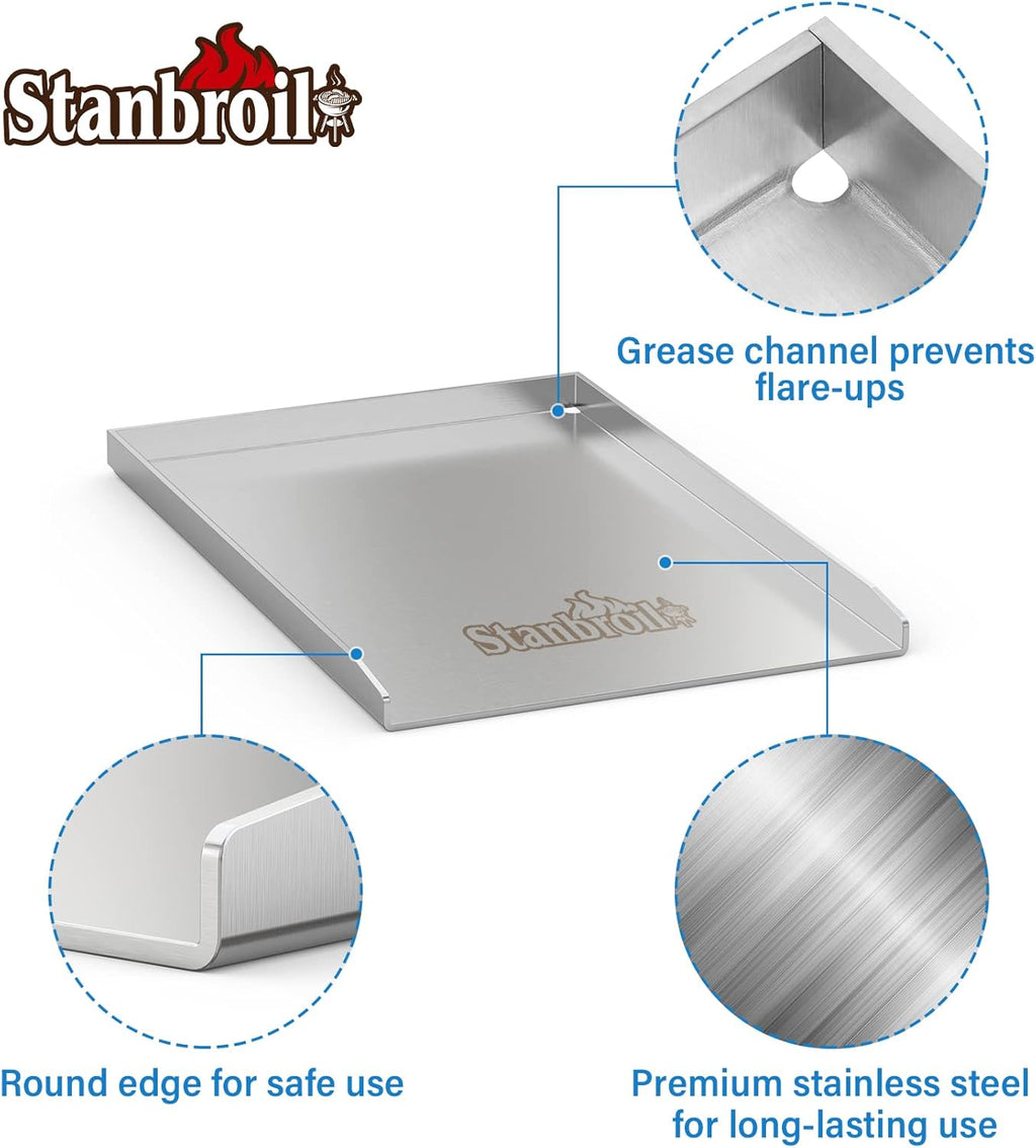 Stainless Steel Gas Grill Griddle Pan Pack of 2 K236