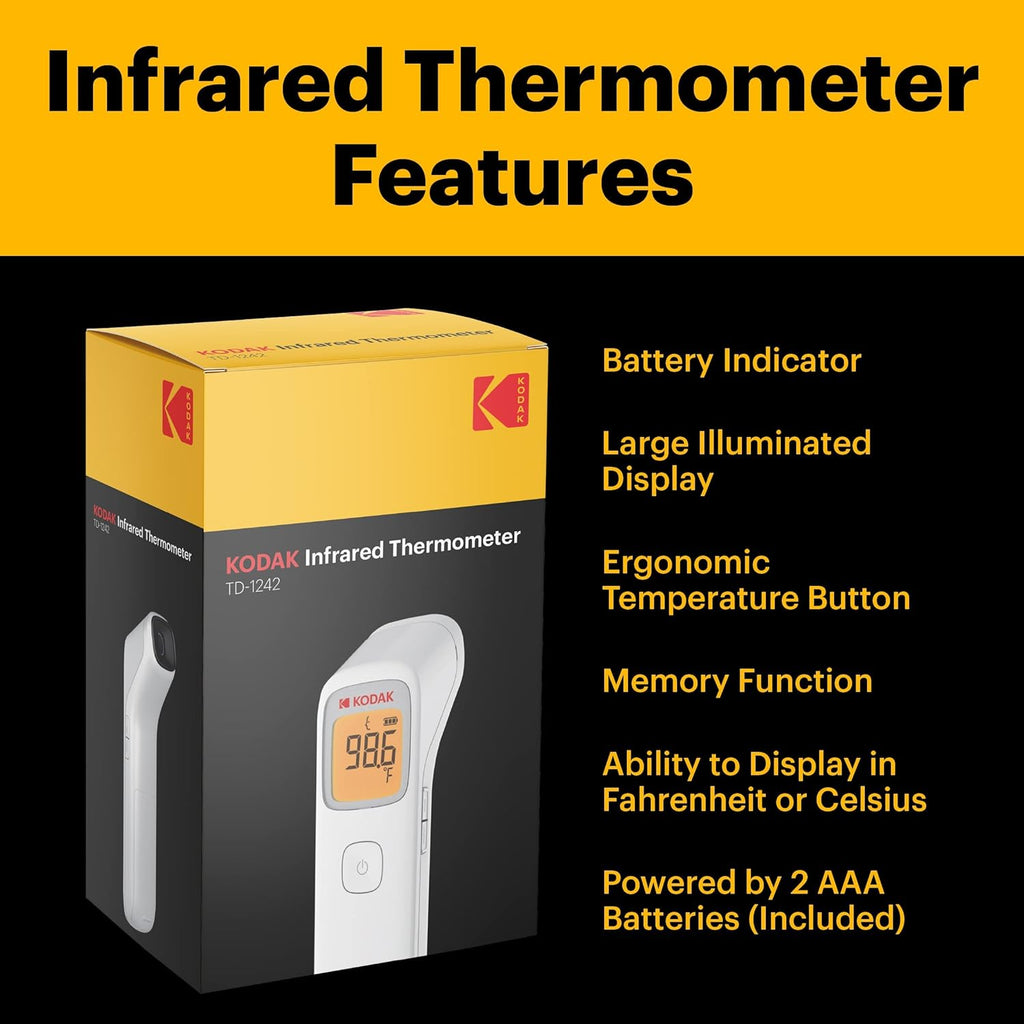 Non-Contact Infrared Forehead Thermometer, Pack of 2 E634