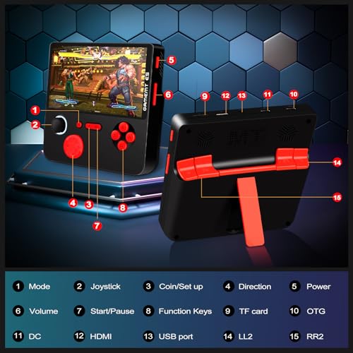 Black Handheld Retro Game Console with 64G 15000+ Games E688