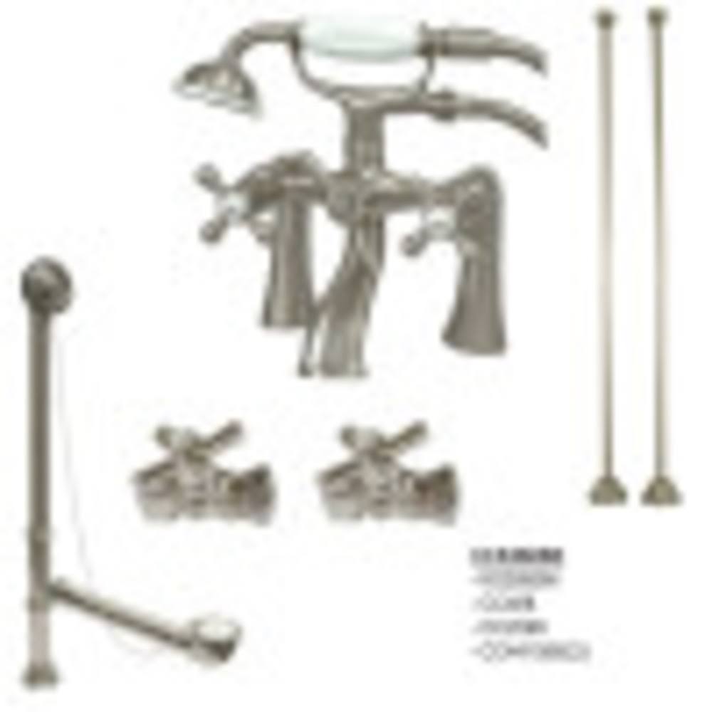 Vintage Satin Nickel Clawfoot Tub Faucet Package R9388