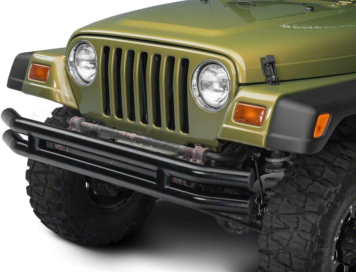 Gloss Black Double Tubular Front Bumper I76139