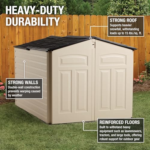 Beige/Brown 5 x 6.5 Ft Resin Outdoor Storage Shed N51142