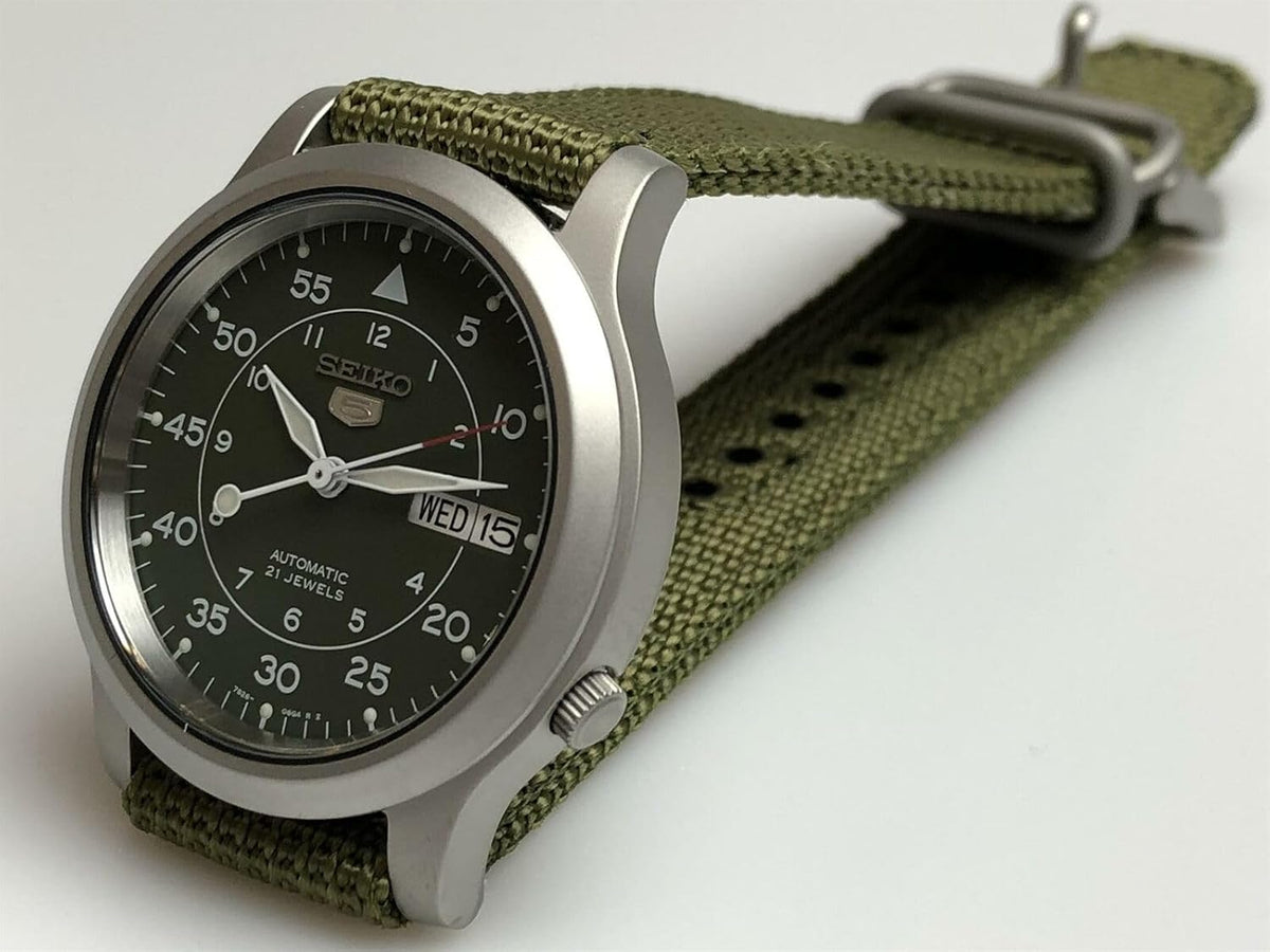 Green Canvas Stainless Steel Automatic Watch V107