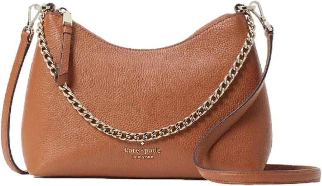Warm Gingerbread Pebbled Leather Crossbody Bag E693707