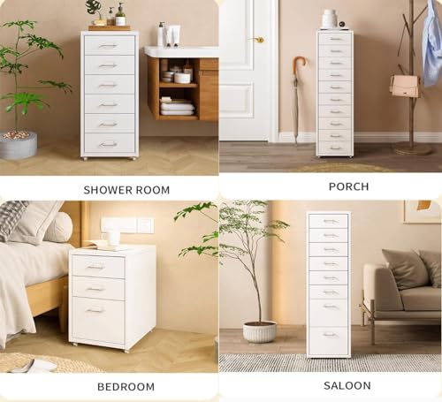 Metal Mobile File Cabinet with Lock Casters N809