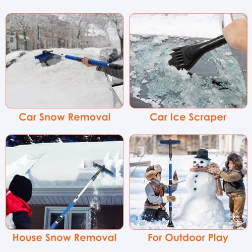 47.2" Ice Scraper with Extendable Snow Brush and Foam Grip Z807311