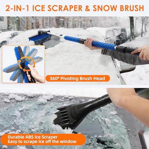 47.2" Ice Scraper with Extendable Snow Brush and Foam Grip Z807311