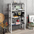 White Metal Wood Bookcase R3051