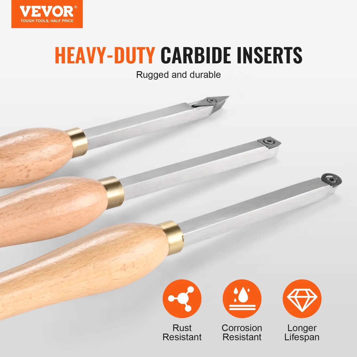 Carbide Steel Wood Turning Chisel Set 3PCS C931