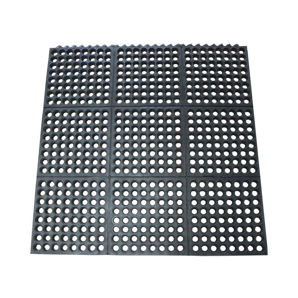 Black Rubber Kitchen Mats 4 Pack I634