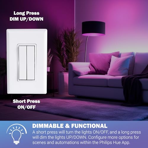 Self Powered Wireless Smart Dimming Switch for Philips Bulbs S2744