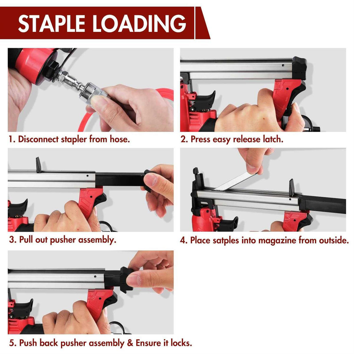 Oil-Free Staple Gun with 3750 Pieces T50 1/4 Z208338