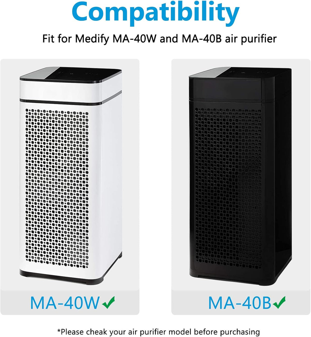 True HEPA Replacement Filter 2 Pack, 3 in 1 H13 Activated Carbon K313