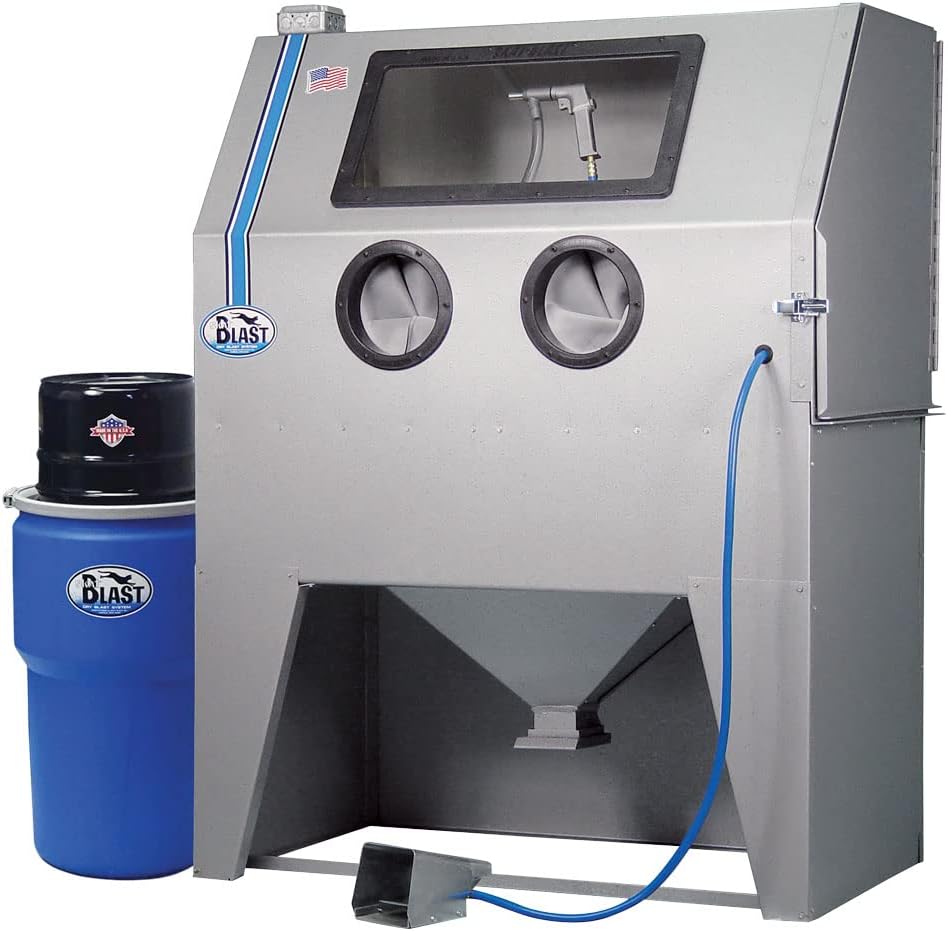 Sandblast Sandblasting Cabinet with HEPA Vacuum, 46W x 28D x 28H Work Area Y450645