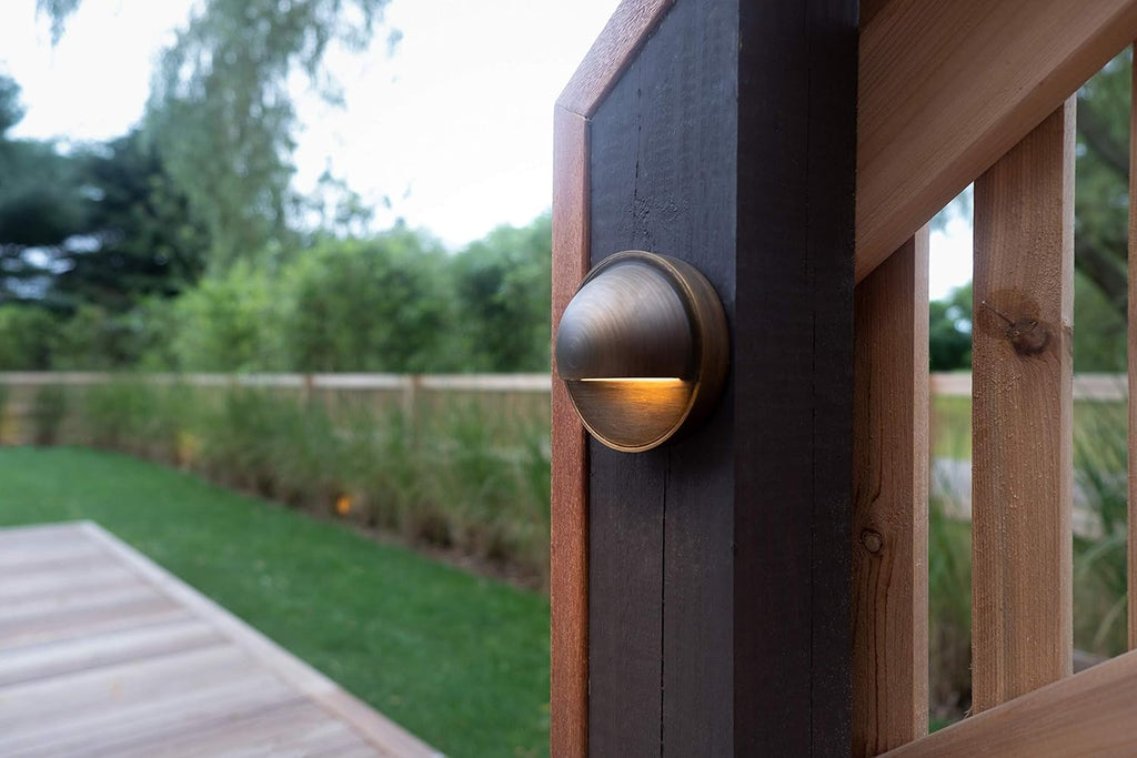 Cast Brass 12V Deck Light with LED Bulb B4293