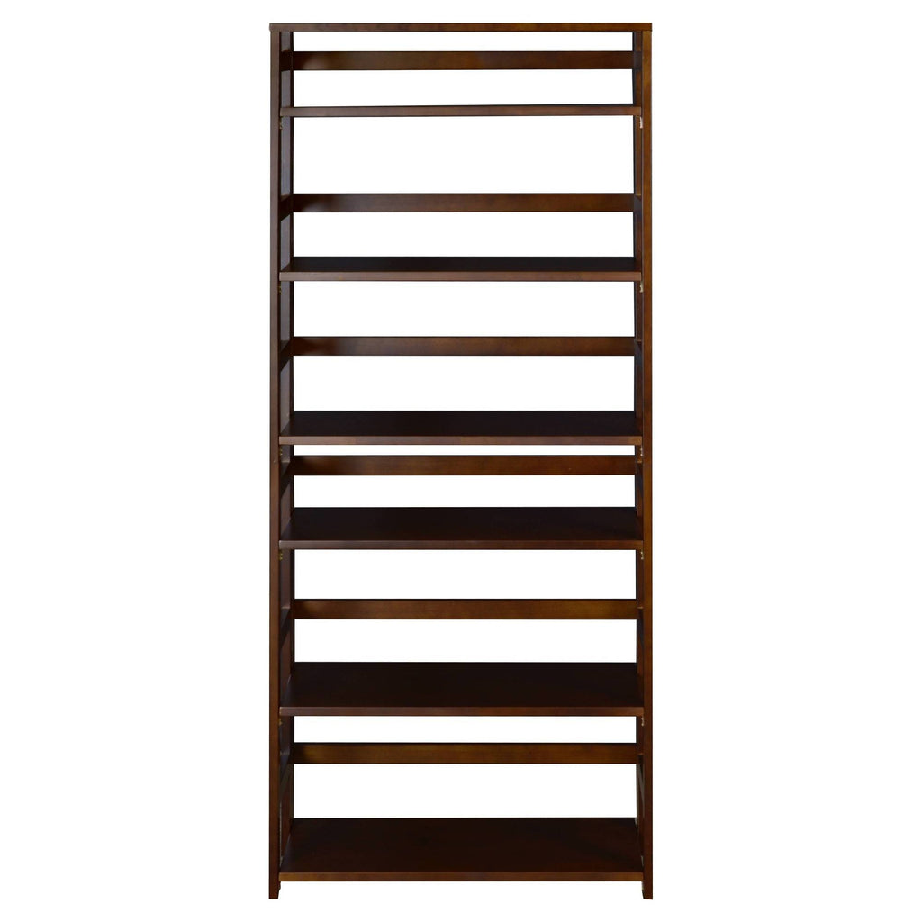 67x22 High Folding Bookcase Mocha Walnut Z777490