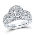 10k White Gold Round Diamond Bridal Wedding Ring Set 1-1/4 Cttw J87756