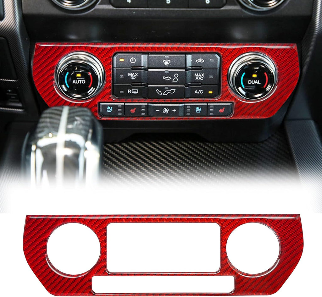 Carbon Fiber Air Conditioner Panel Sticker Red Pack of 2 B313