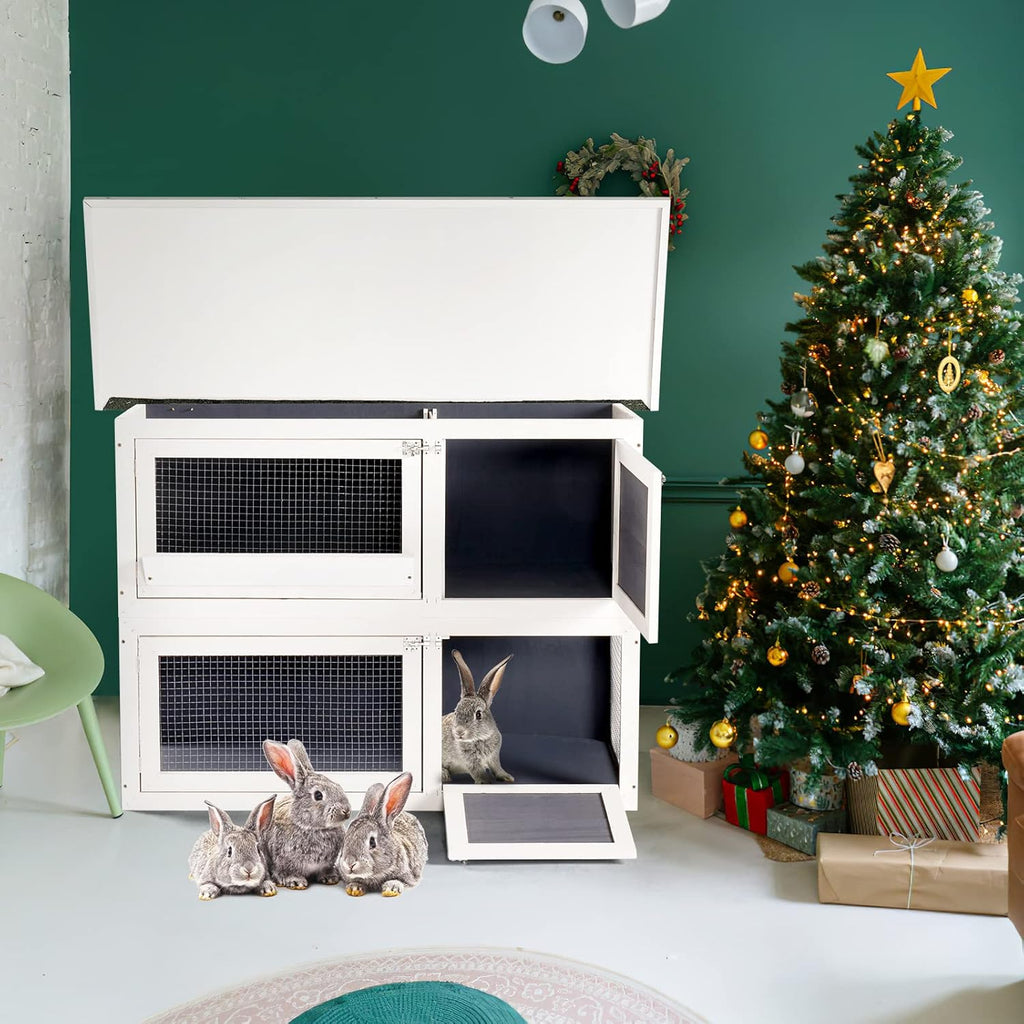 2 Story Rabbit Cage with Ventilation Door Removable Tray P972