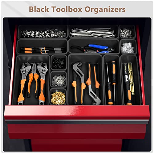 69 Pcs 5 Size Black Tool Box Organizer Tray Divider Set P462010