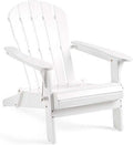 Foldable Eucalyptus Adirondack Chair, White Z701519